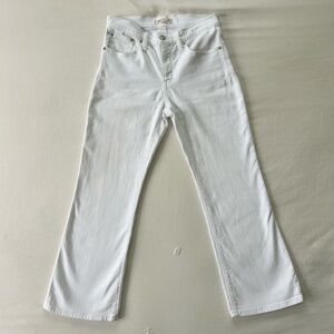 Madewell Cali Demi Boot White Jeans Size 26 Petite Pre-Owned Excellent Condition